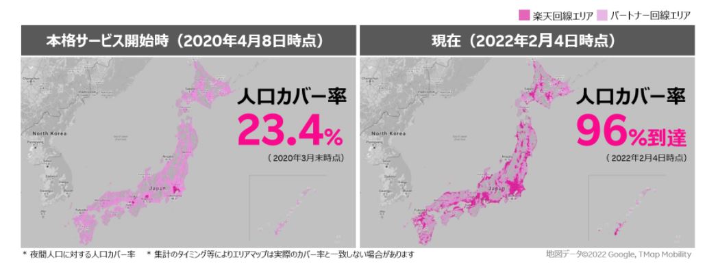 楽天モバイル繋がりにくい人口カバー率